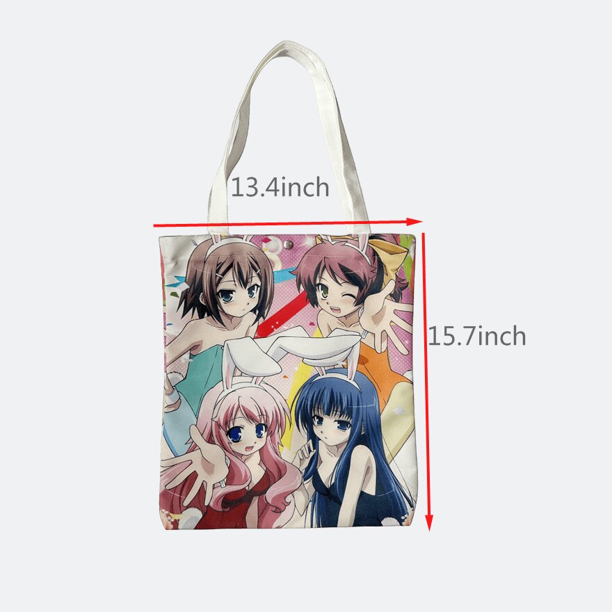 Custom Printed Canvas Anime Tote Bag